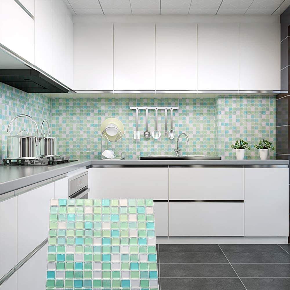 WOTILE 3D peel and stick backsplash tile, grey